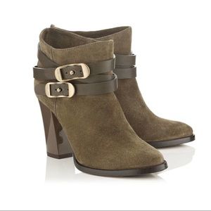 AUTHENTIC Jimmy Choo Melba Suede Olive Bootie US 7